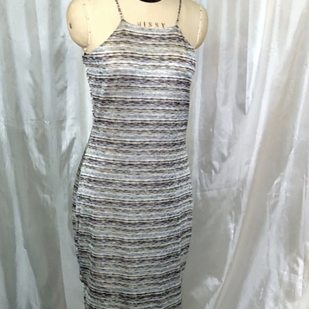 Dress silver iridescent petite